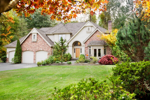 Suburban home in early Autumn as the leaves begin to turn